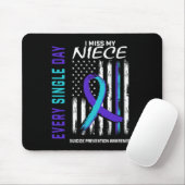 Tapis De Souris Je Manque Ma Nièce Prévention Du Suicide Ameri (Avec souris)