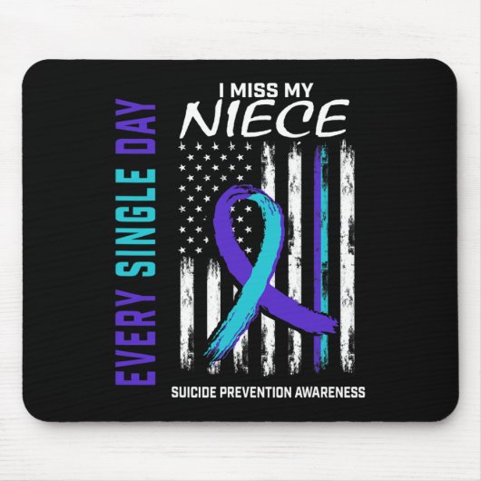 Tapis De Souris Je Manque Ma Nièce Prévention Du Suicide Ameri (Devant)