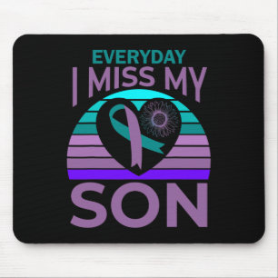Tapis De Souris Je Manque Mon Fils Coeur Tournesol Suicide Sensibi