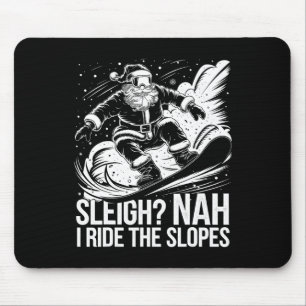 Tapis De Souris Je Marche Sur Les Pentes Père Noël Snowboard Noël