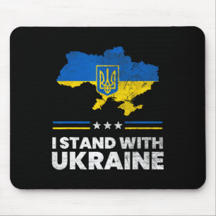 Tapis De Souris Je me tiens avec le drapeau de l'Ukraine - Drapeau