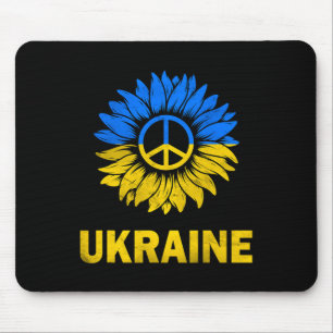 Tapis De Souris Je me tiens avec le drapeau de tournesol de l'Ukra