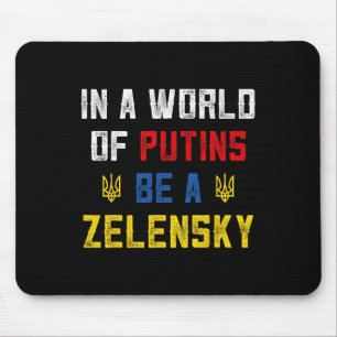 Tapis De Souris Je me tiens avec l'Ukraine dans un monde de Poutin
