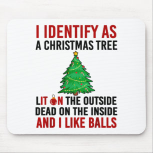 Tapis De Souris Je m'identifie comme un arbre de Noël allumé à l'e