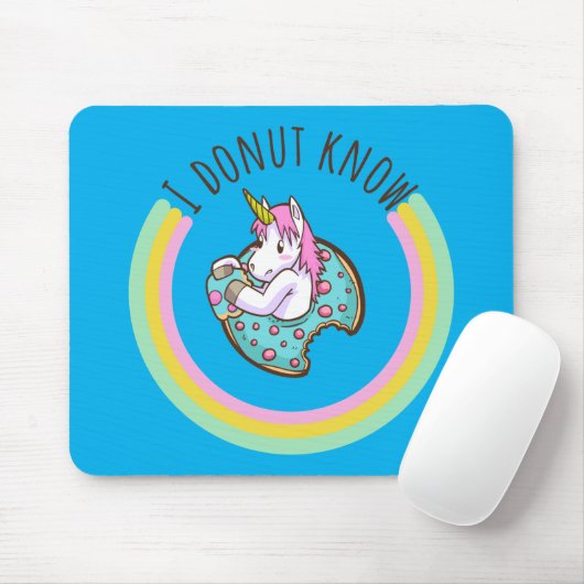 Tapis De Souris Je ne sais pas | Unicorne (Avec souris)