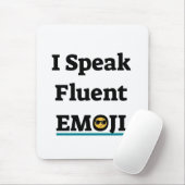Tapis De Souris Je parle Emoji Fluent (Avec souris)