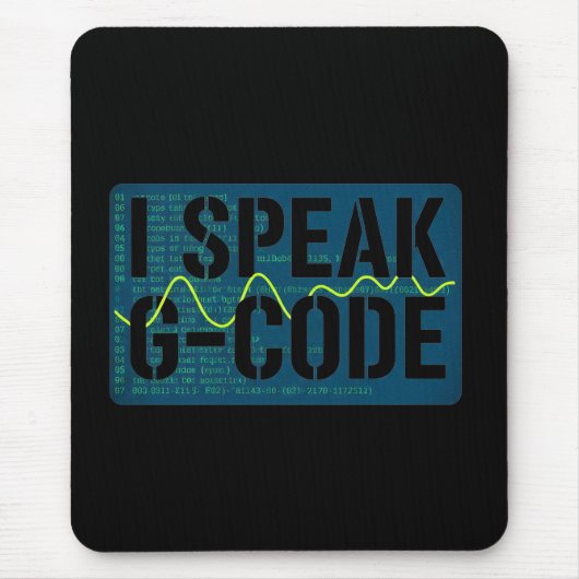 Tapis De Souris Je parle G-Code CNC Machiniste Programmeur Drôle (Devant)