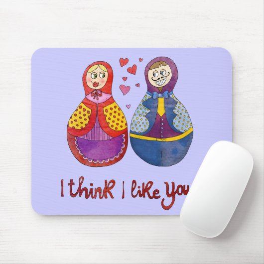 Tapis De Souris Je pense que je vous aime (Avec souris)