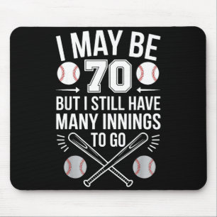 Tapis De Souris Je peux être joueur de baseball de 70 ans Fête d'a