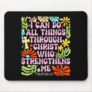 Tapis De Souris Je peux faire toutes choses par Christ qui me fort