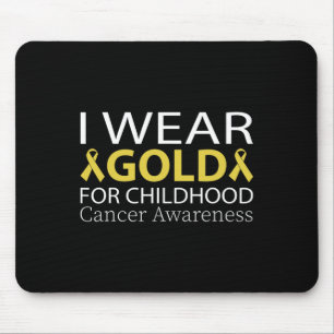 Tapis De Souris Je Porte De L'Or Pour La Sensibilisation Au Cancer