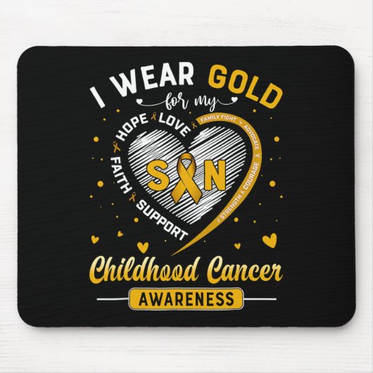 Tapis De Souris Je Porte De L'Or Pour Mon Fils Sensibilisation Au  (Devant)