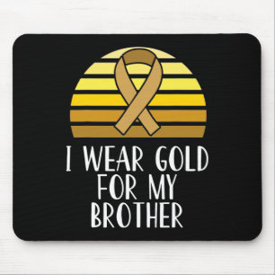 Tapis De Souris Je porte de l'or pour mon frère Lauréat du cancer