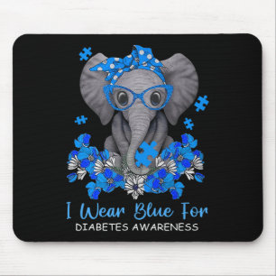 Tapis De Souris Je Porte Du Bleu Pour La Sensibilisation Au Diabèt