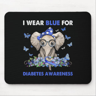 Tapis De Souris Je Porte Du Bleu Pour Les Éléphants De Sensibilisa