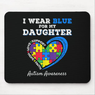 Tapis De Souris Je Porte Du Bleu Pour Ma Fille Sensibilisation sur