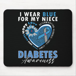 Tapis De Souris Je Porte Du Bleu Pour Ma Nièce Type 1 Sensibilisat