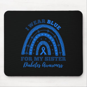Tapis De Souris Je Porte Du Bleu Pour Ma Soeur T1D Type 1 Diabète