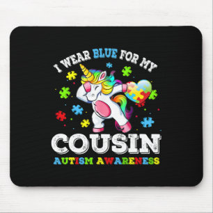 Tapis De Souris Je Porte Du Bleu Pour Mon Cousin Autism Dab Unicor