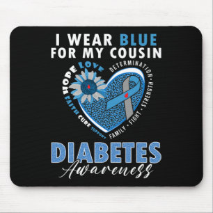 Tapis De Souris Je Porte Du Bleu Pour Mon Cousin Type 1 Diabète La