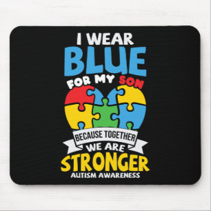 Tapis De Souris Je porte du bleu pour mon fils Sensibilisation à l