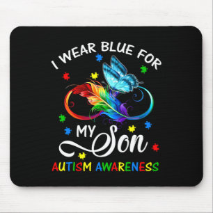 Tapis De Souris Je Porte Du Bleu Pour Mon Fils Sensibilisation sur