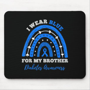 Tapis De Souris Je Porte Du Bleu Pour Mon Frère T1D Type 1 Diabète