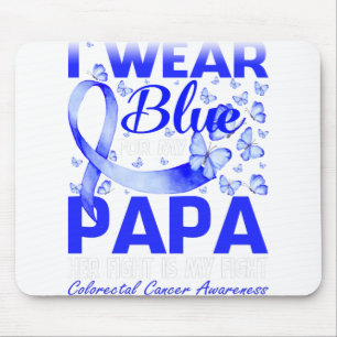 Tapis De Souris Je Porte Du Bleu Pour Mon Papa Cancer Colorectal