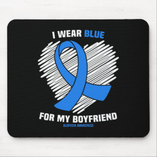 Tapis De Souris Je Porte Du Bleu Pour Mon Petit Ami Alopecia Sensi
