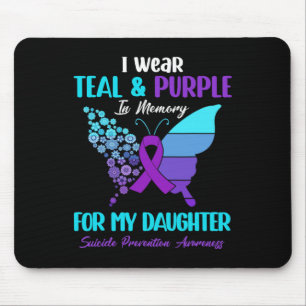 Tapis De Souris Je Porte Du Purple Turquoise En Mémoire Du Suicide