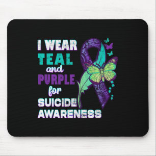 Tapis De Souris Je Porte Du Purple Turquoise Pour La Sensibilisati