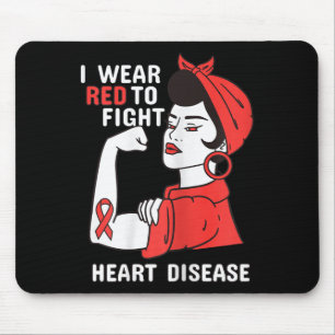 Tapis De Souris Je Porte Du Rouge Pour Combattre Les Maladies Card