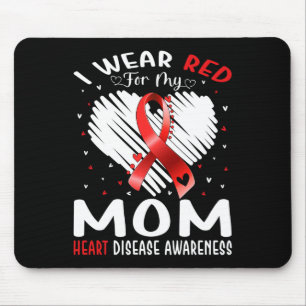 Tapis De Souris Je porte du rouge pour ma mère, sensibilisation à