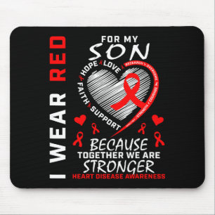 Tapis De Souris Je porte du rouge pour mon fils Mois de sensibilis