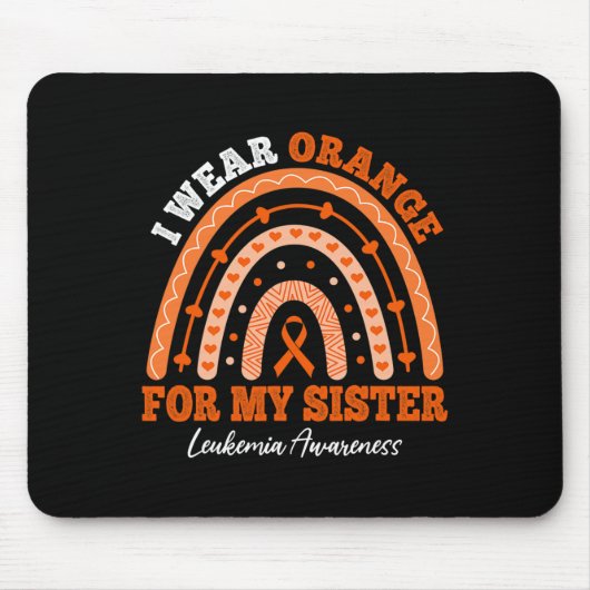Tapis De Souris Je Porte Du Ruban Orange Pour La Sensibilisation À (Devant)