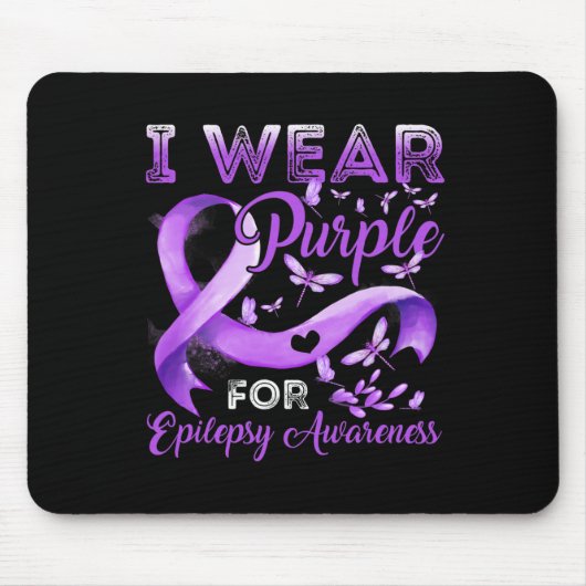 Tapis De Souris Je Porte Du Ruban Violet Pour Sensibiliser À L'Épi (Devant)