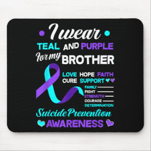 Tapis De Souris Je porte du sarcelle et du violet pour la préventi