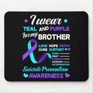 Tapis De Souris Je porte du sarcelle et du violet pour la préventi