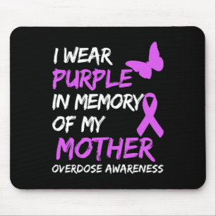 Tapis De Souris Je porte du violet en mémoire de ma mère, sensibil