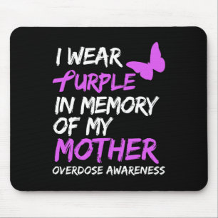 Tapis De Souris Je porte du violet en mémoire de ma mère, sensibil