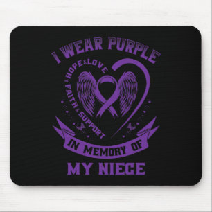 Tapis De Souris Je porte du violet en mémoire de ma nièce sensibil