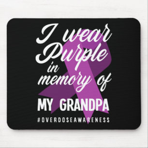 Tapis De Souris Je Porte Du Violet En Mémoire De Mon Grand-Père En