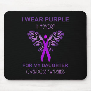 Tapis De Souris Je Porte Du Violet En Mémoire Pour Ma Fille Surdos