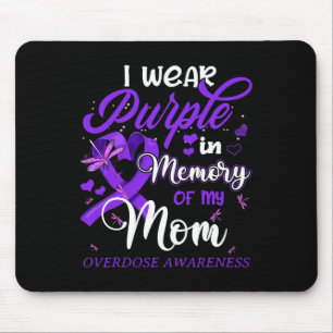 Tapis De Souris Je Porte Du Violet En Mémoire Pour Mon Mère Surdos