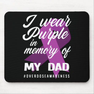 Tapis De Souris Je Porte Du Violet En Mémoire Pour Mon Papa Surdos