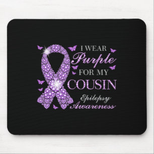 Tapis De Souris Je porte du violet pour la sensibilisation à l'épi
