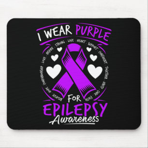 Tapis De Souris Je porte du violet pour la sensibilisation à l'épi