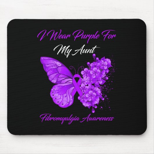 Tapis De Souris Je Porte Du Violet Pour Ma Tante Fibromyalgie Sens (Devant)