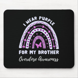 Tapis De Souris Je Porte Du Violet Pour Mon Frère De Sensibilisati