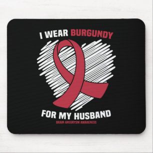 Tapis De Souris Je Porte La Bourgogne Pour Mon Mari Aneurysme Cerv